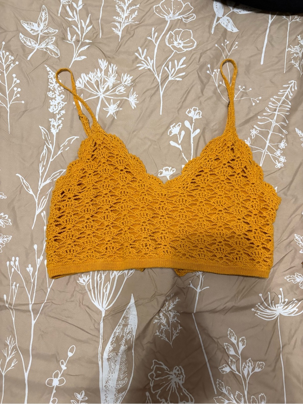 Forever 21 Mustard Crochet Bralette